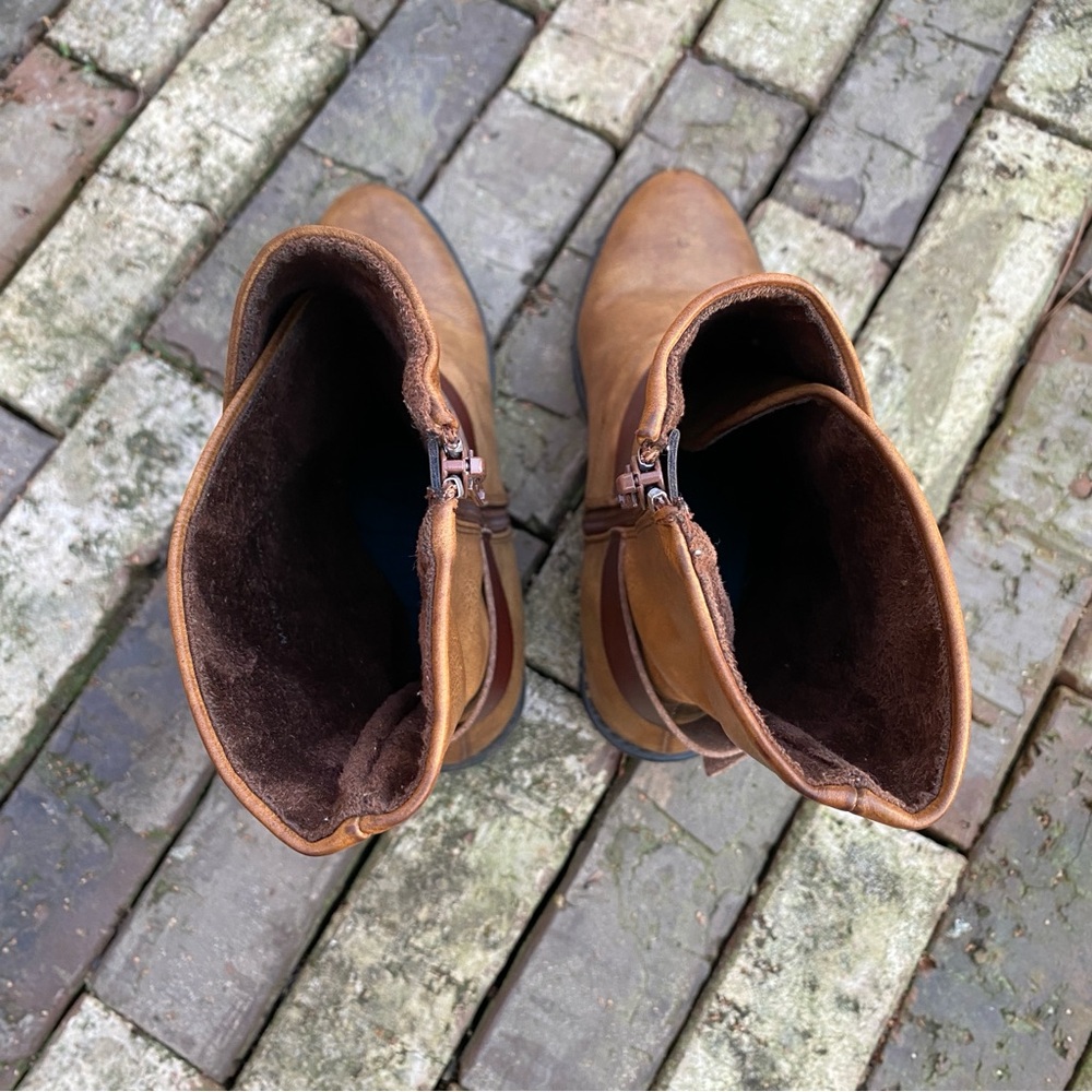Blowfish Tan and Brown Mid Calf Combat Moto Boots Size 7 - Picture 4 of 6